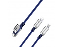 Кабель USB Hoco U17 2в1 Apple+Micro 1,5м синий