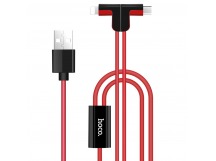 Кабель USB Hoco X12 Apple+Micro магнитный красный 1,2м