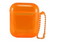 Чехол - прозрачный для кейса Apple AirPods (orange)