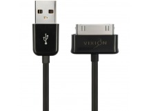 Кабель USB VIXION (J5) для Samsung Galaxy TAB 30 pin (1м) (черный)