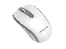 Мышь Perfeo оптическая, PROFIL, 4 кн, USB, бел-сер (PF-383-OP-W/GR)