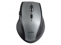 Мышь Perfeo беспров., оптич. "DAILY", 6 кн, DPI 800-1600, USB, серый металик