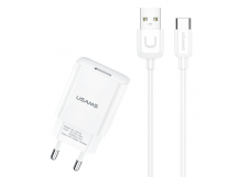                         Сетевое ЗУ USB USAMS T21 1USB/2.1A + кабель Type-C (белый)*