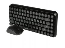                     Беспроводной комплект клавиатура+мышь мультимедийный с круглыми клав. Smartbuy 626376AG черный