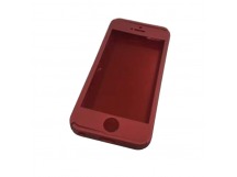                             Чехол пластиковый iPhone 5 Voero 360° + стекло красный матовый*