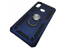                                 Чехол пластиковый Samsung A10S противоударный с кольцом и магнитом синий*