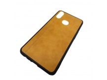                                 Чехол силиконовый Samsung A10s под кожу со строчкой коричневый*