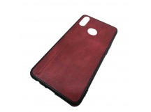                                 Чехол силиконовый Samsung A10s под кожу со строчкой красный*