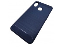                                 Чехол силиконовый Samsung A10s со вставками карбон синий*