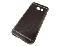                                 Чехол силиконовый Samsung А3 2017 (А320) под кожу со строчкой коричневый*