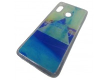                                 Чехол пластиковый Samsung A30 песок в воде неоновый с рисунком (07)*