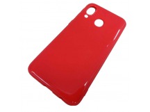                                 Чехол силиконовый Samsung A40 ультратонкий глянец красный