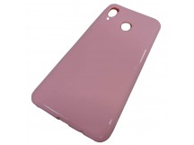                                 Чехол силиконовый Samsung A40 ультратонкий глянец розовый
