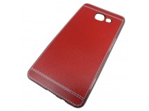                                 Чехол силиконовый Samsung А5 2016 (А510) под кожу со строчкой красный*