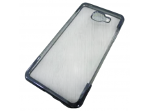                                 Чехол силиконовый прозрачный с нижним и верхним контуром стразы по бокам Samsung A5 (2016) черный