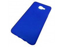                                 Чехол силиконовый матовый Samsung A7 2016 (A710) голубой 