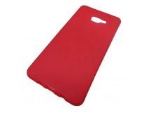                                 Чехол силиконовый матовый Samsung A7 2016 (A710) красный 