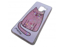                                 Чехол пластиковый Samsung A8 блестки в воде прозрачный (02)*