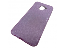                                 Чехол силикон-пластик Samsung A8 Plus 2018 (A730) Fashion с блестками фиолетовый