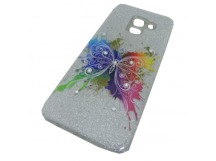                                 Чехол пластиковый Samsung J6 2018 блестящий с рисунком (01)*