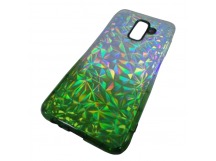                            Чехол силиконовый Samsung J8 2018 PRISMA (голограмма двухцветная) бело-зеленый