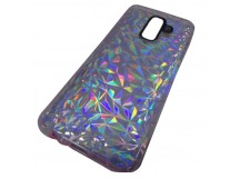                             Чехол силиконовый Samsung J8 2018 PRISMA (голограмма одноцветная) розовый