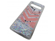                                 Чехол пластиковый Samsung S10 блестки в воде прозрачный (04)*