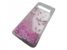                                 Чехол пластиковый Samsung S10 блестки в воде прозрачный (07)*