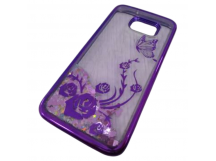                                 Чехол пластиковый Samsung S7 Edge блестки в воде фиолетовый* 