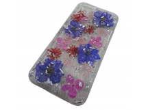                             Чехол пластиковый iPhone 6 прозрачный с цветами (01)*