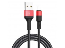 Кабель USB - Type-C Hoco X26 Xpress (100 см) (black/red)
