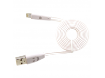 Кабель USB для iPhone 5/5S/5C/6 LED белый 1m