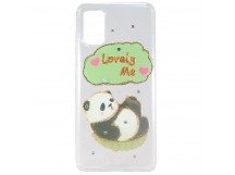 Чехол-накладка SC для  Samsung A41 прозрачный панда Lovely Me