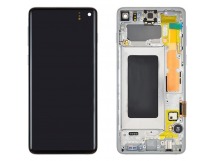 Дисплей для Samsung G973F Galaxy S10 + тачскрин + рамка (белый) ОРИГ100%