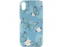 Чехол-накладка матовая цветочки и бабочки для iPhone X/XS