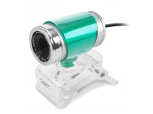 Web-камера CW 830M Green, с матрицей 0,3 МП, разрешение видео 640х480, USB 2.0, встроенный микрофон, ручная фокусировка, крепление на мониторе, длина кабеля 1,4 м, цвет зелёный
