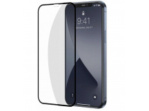 Защитное стекло "Премиум" для iPhone 12 mini Черное (Закалённое+, полное покрытие)