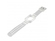 Ремешок - ApW21 для Apple Watch 38/40 mm прозрачный с кейсом (silver)