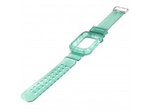 Ремешок - ApW21 для Apple Watch 42/44 mm прозрачный с кейсом (green)