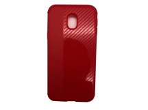 Чехол Samsung J330 силикон Drift красный карбон