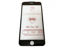 Защитное стекло iPhone 6/6S Plus 5D (тех упаковка) 0.3mm Черный