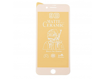 Защитное стекло-плёнка iPhone 7/8 Plus 9D Керамическое Матовое Белое