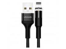 Кабель USB - Lightning iPhone USAMS U32 1m 2.4A (Магнитный/Нейлон) Черный