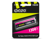 Аккумулятор 18650 Li-on 1300mAh, 3,7V без защиты "Фаzа" BL-1