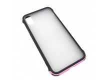 Чехол iPhone X/XS (New Model Full) Противоударный Матовый (Розовый)