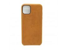 Чехол iPhone 11 Pro Max Alcantara Case в упаковке Коричневый