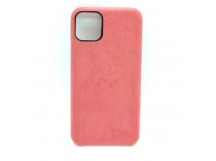 Чехол iPhone 11 Pro Max Alcantara Case в упаковке Красная Ягода