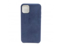 Чехол iPhone 11 Pro Max Alcantara Case в упаковке Темно-Синий