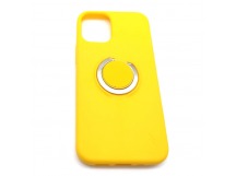 Чехол iPhone 12 Mini (5.4) Силикон Soft Touch Ring держатель Желтый