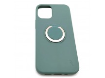 Чехол iPhone 12 Mini (5.4) Силикон Soft Touch Ring держатель Зеленый